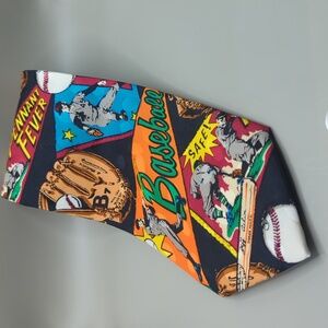 BASEBALL PENNANT 100% Silk Neck Tie ADDICTION BY BOLERO ALL STAR